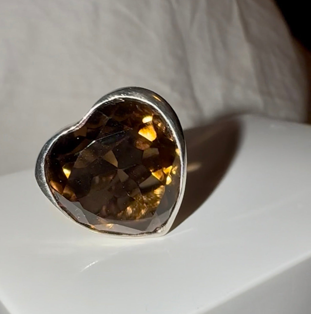 Vintage Smokey Quartz Silver ring