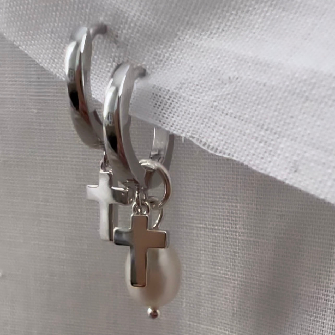 Silver cross huggies image 1