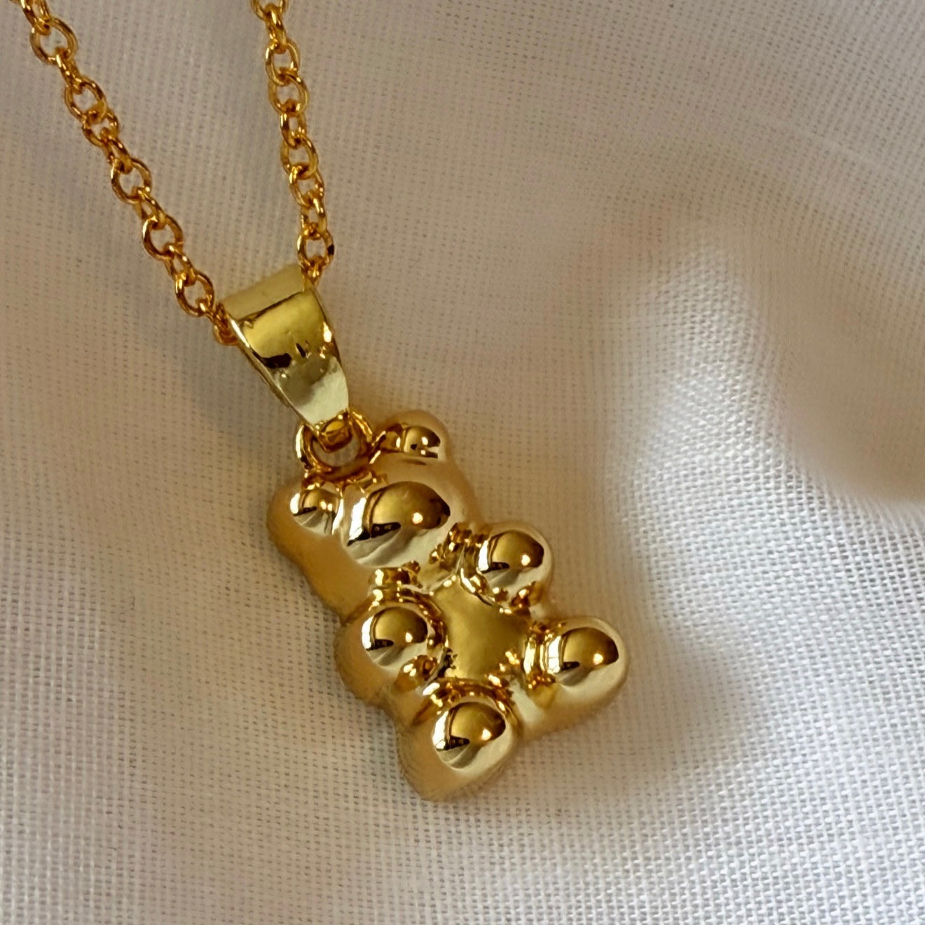 18ct gold plated necklace with gummy bear image 6