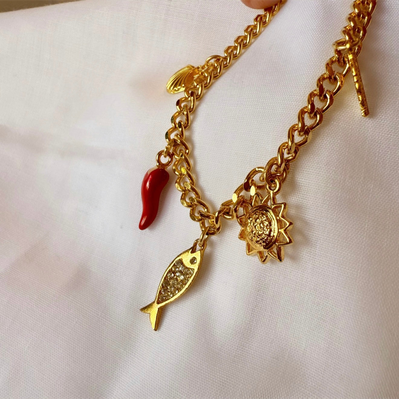 18ct gold plated charm bracelet image 3