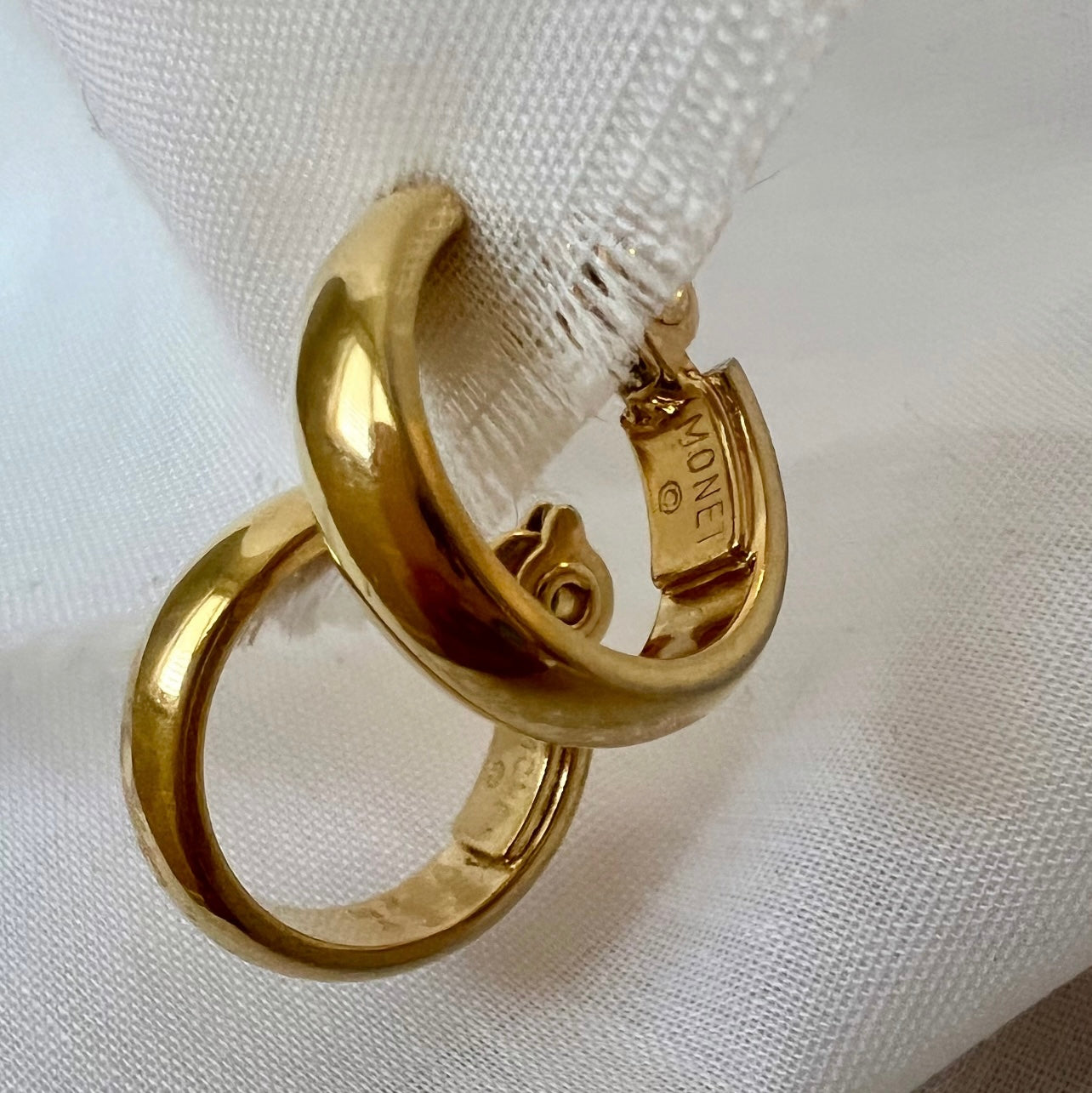 Vintage Monet Costume hoop clip on earrings image 1