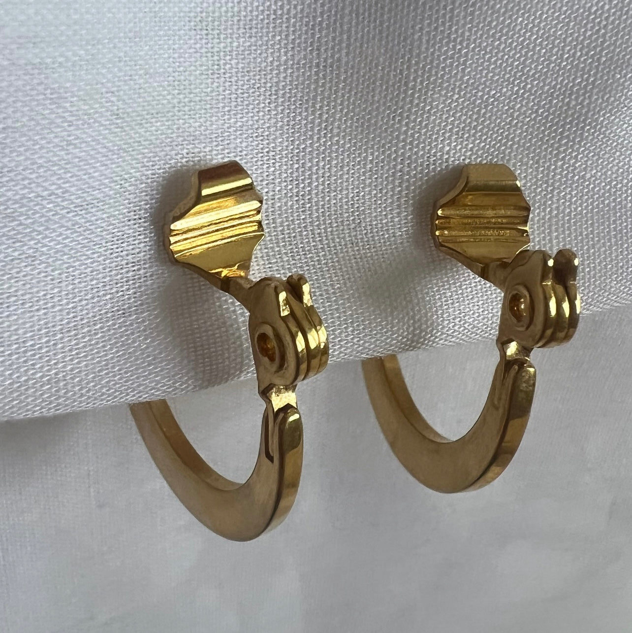 Vintage Monet Costume Tapered hoop clip on earrings image 4