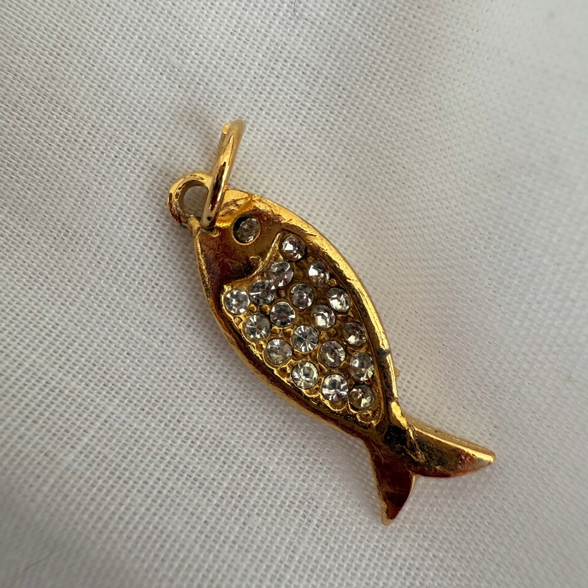 18ct gold plated Crystal fish earring charm image 4