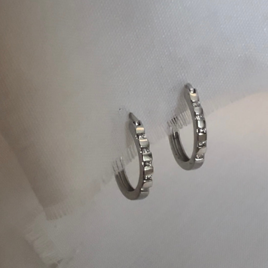 Vintage Diamond White gold hoops image 1