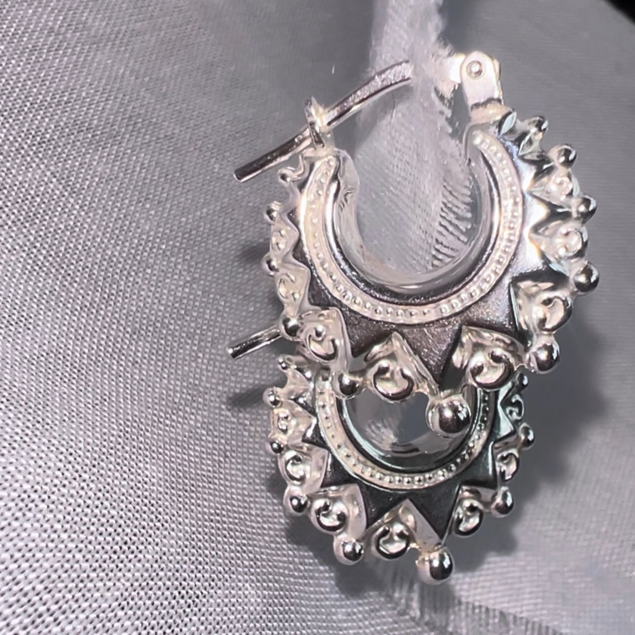 Silver Creole Hoops image 4