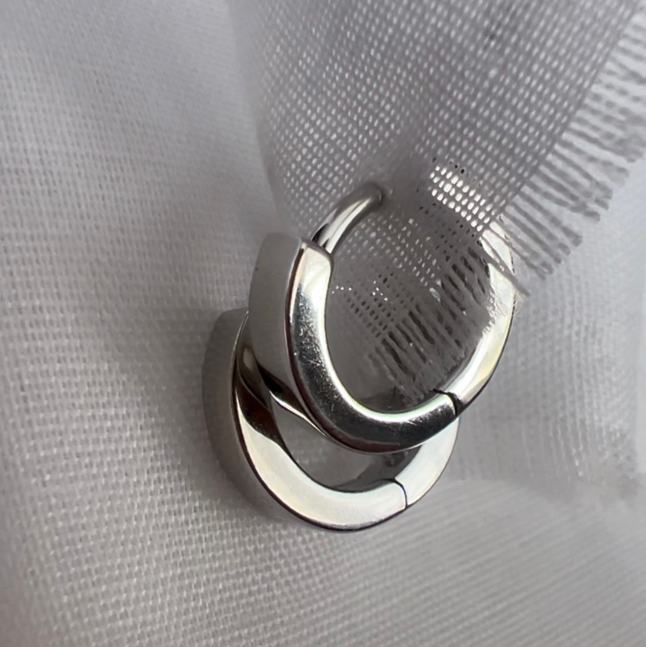 Silver CZ Huggies image 2