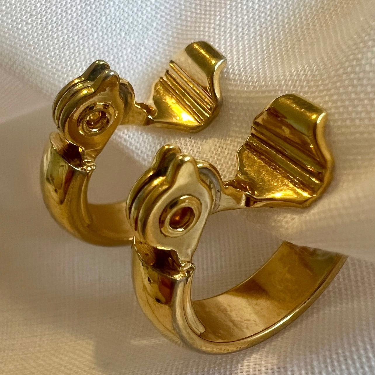 Vintage Monet Costume hoop clip on earrings image 3