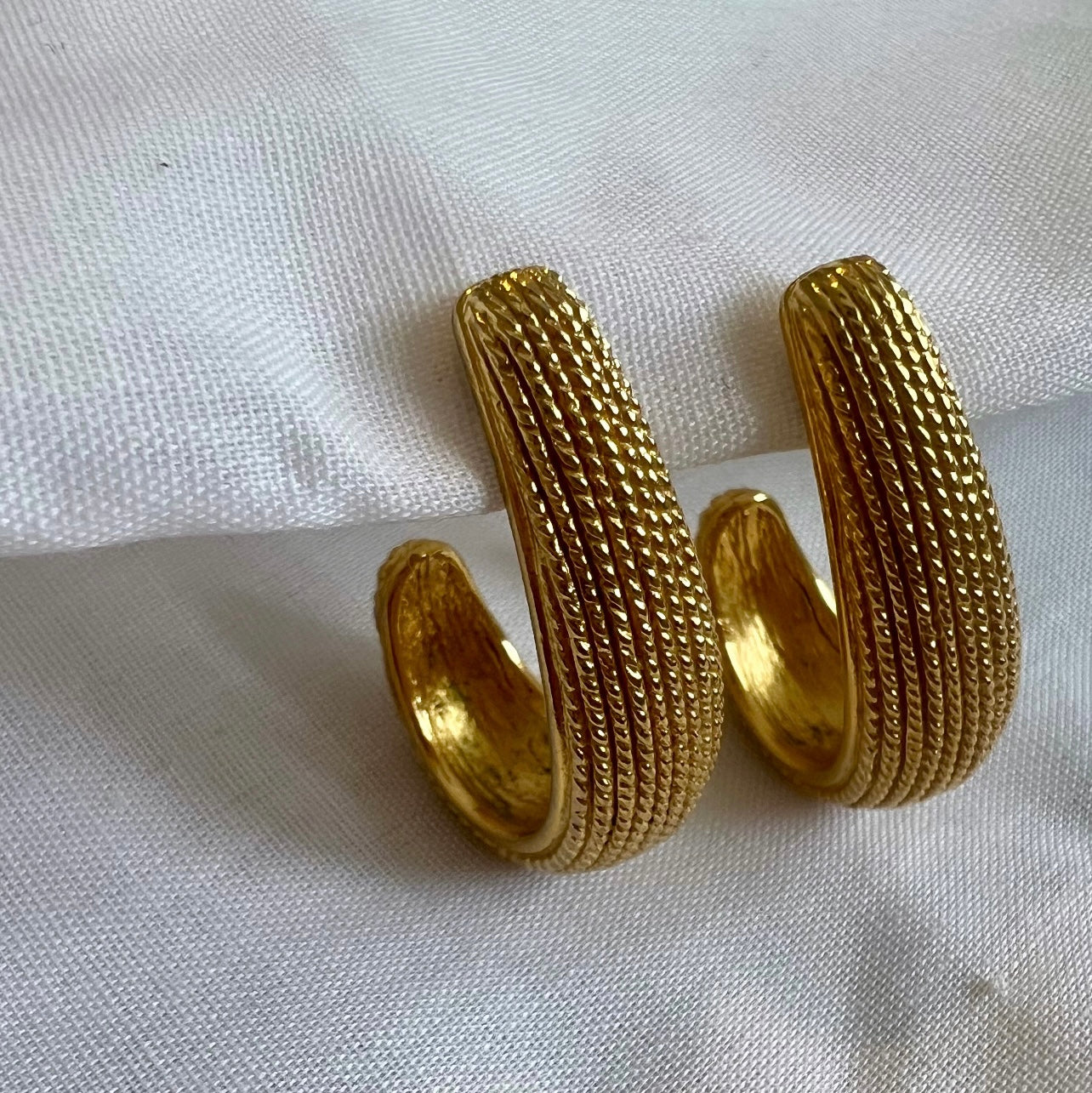 Vintage Napier Costume demi hoop earrings image 1