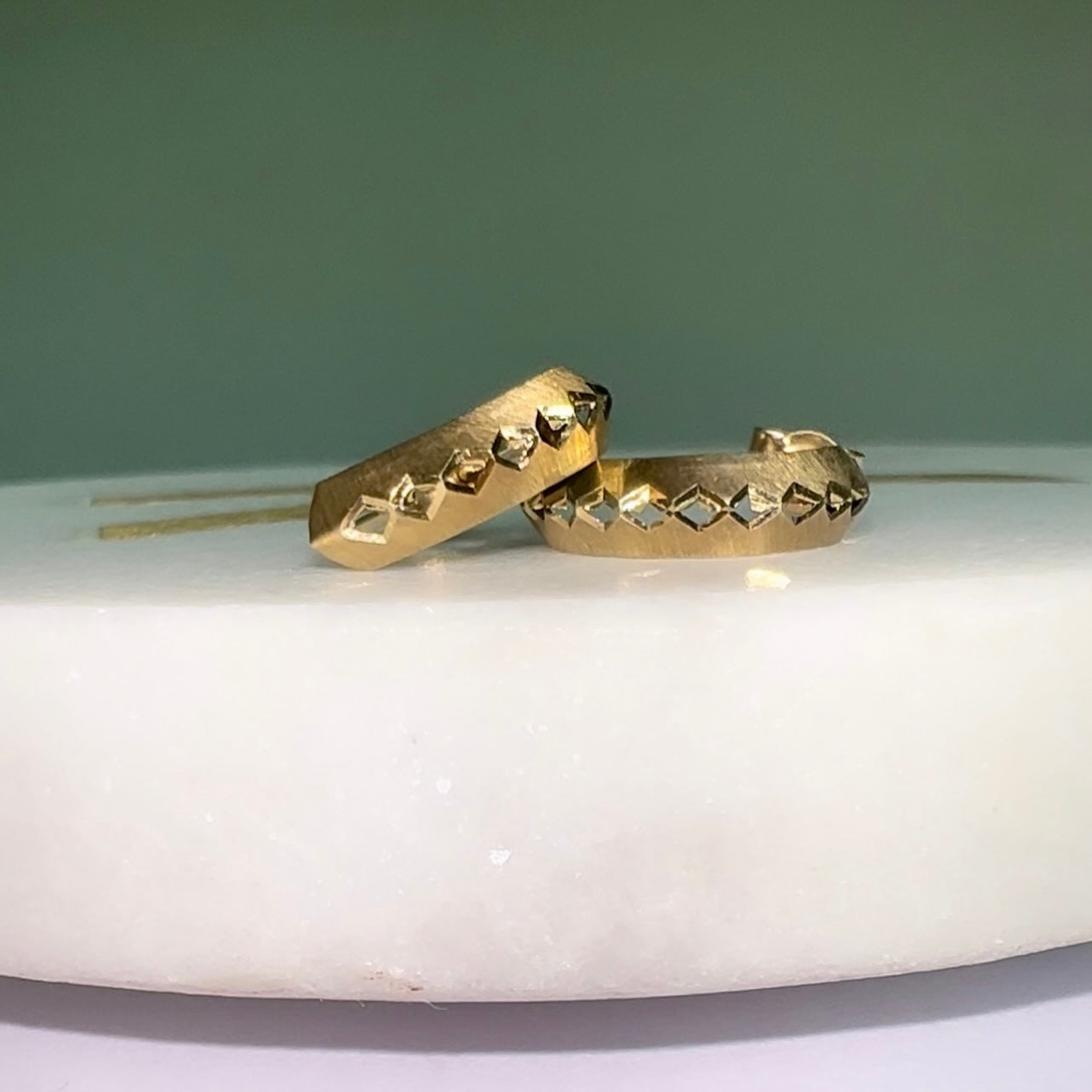 Vintage gold cut out hoops image 0