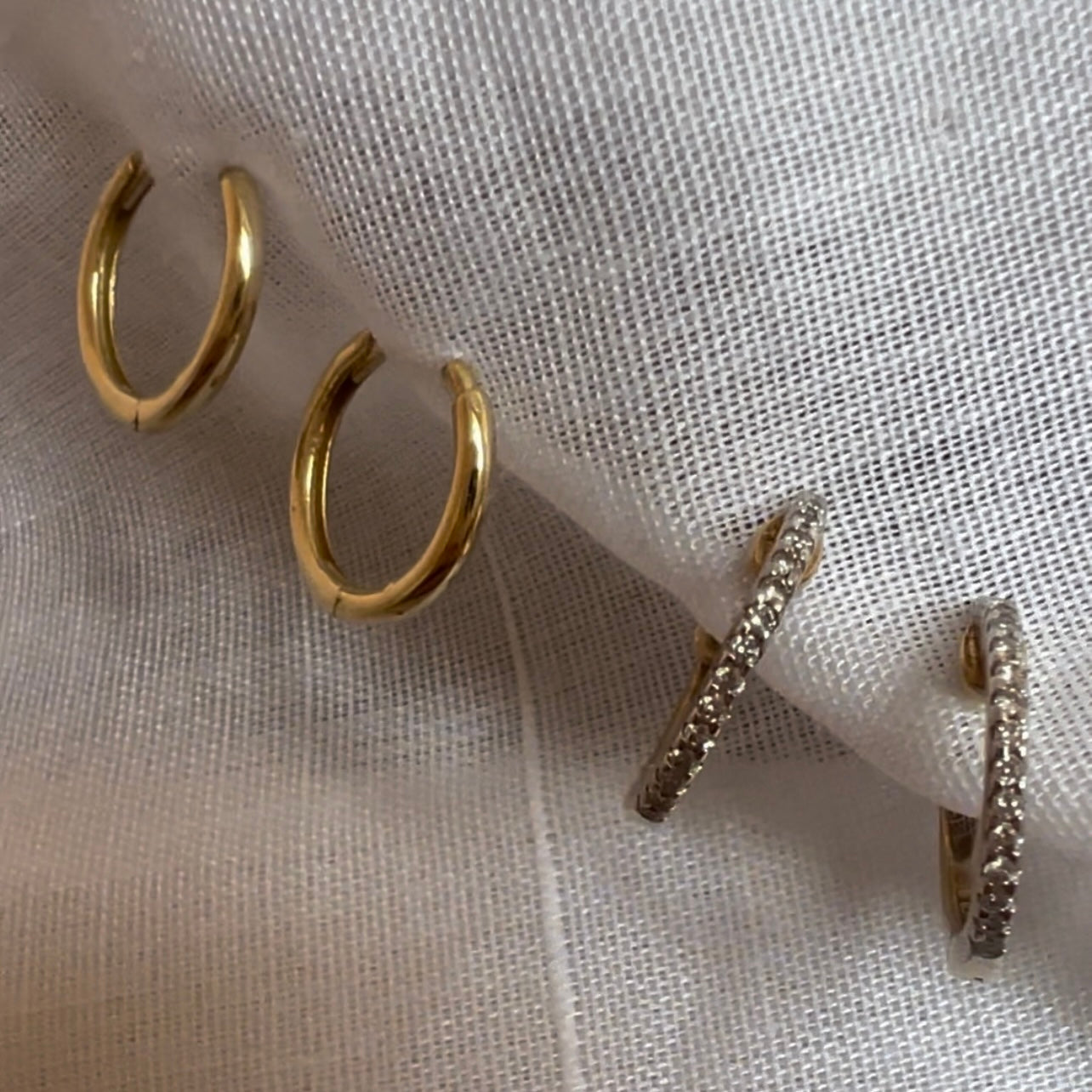 Small 9ct yellow gold hoops image 2