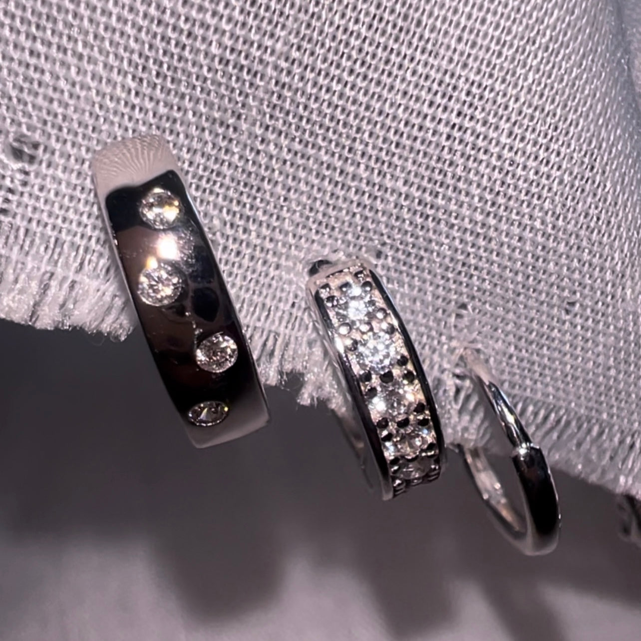 Silver CZ Huggies image 6