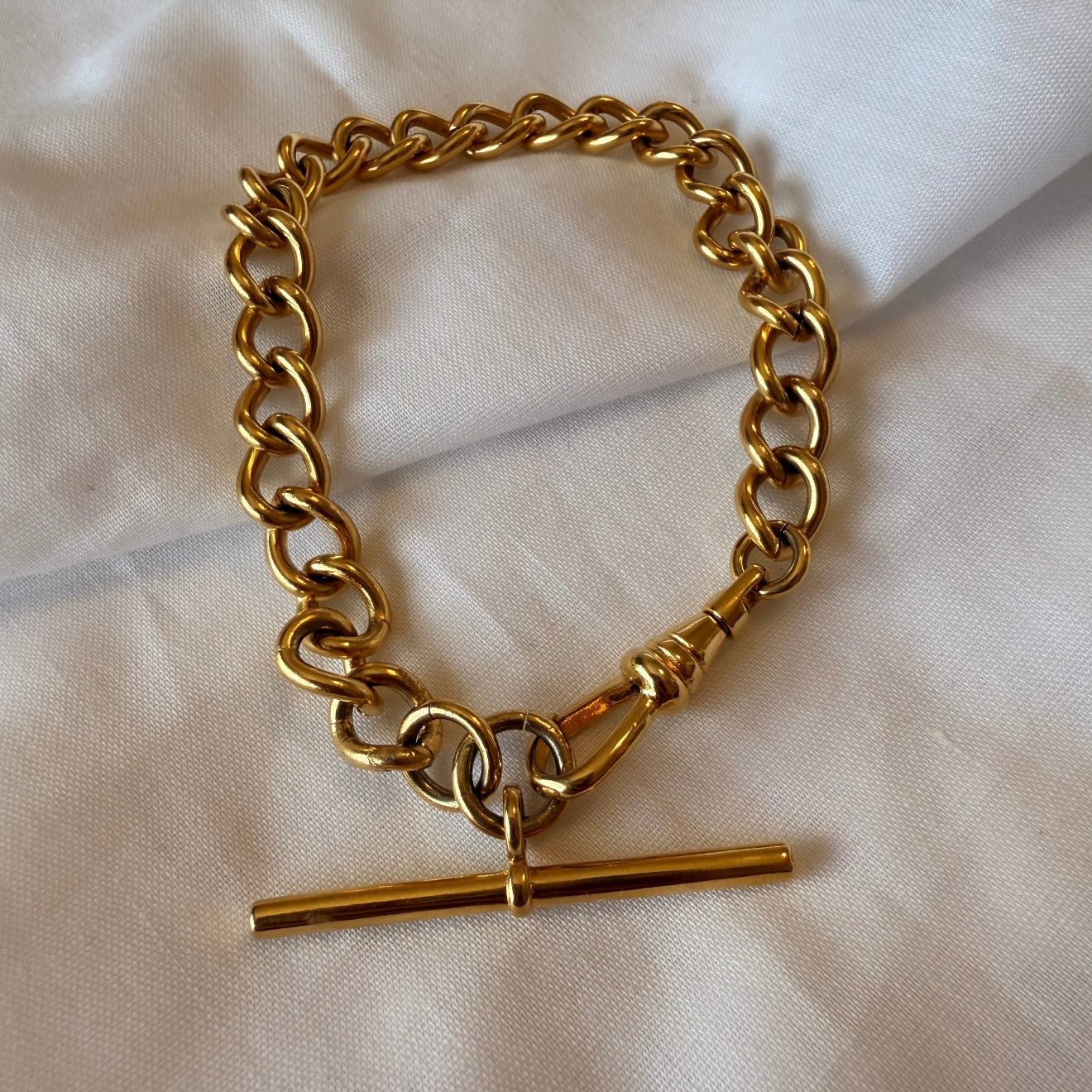 9ct Rolled gold T-bar dog clip bracelet image 6