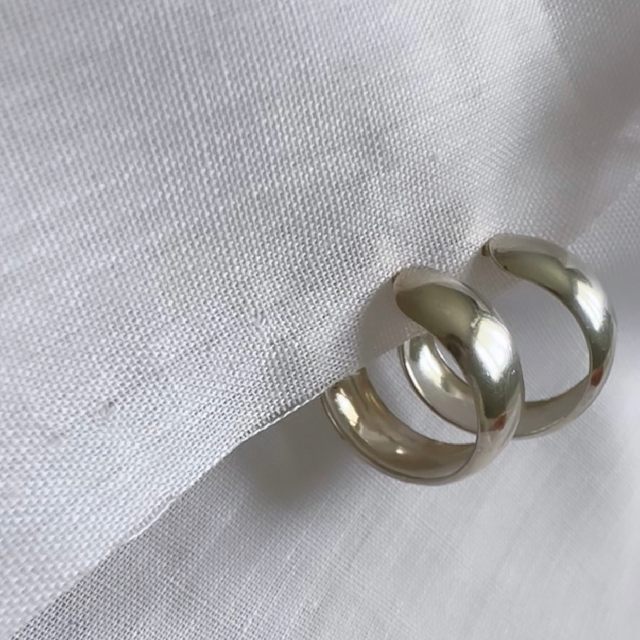 Vintage silver hoops image 5