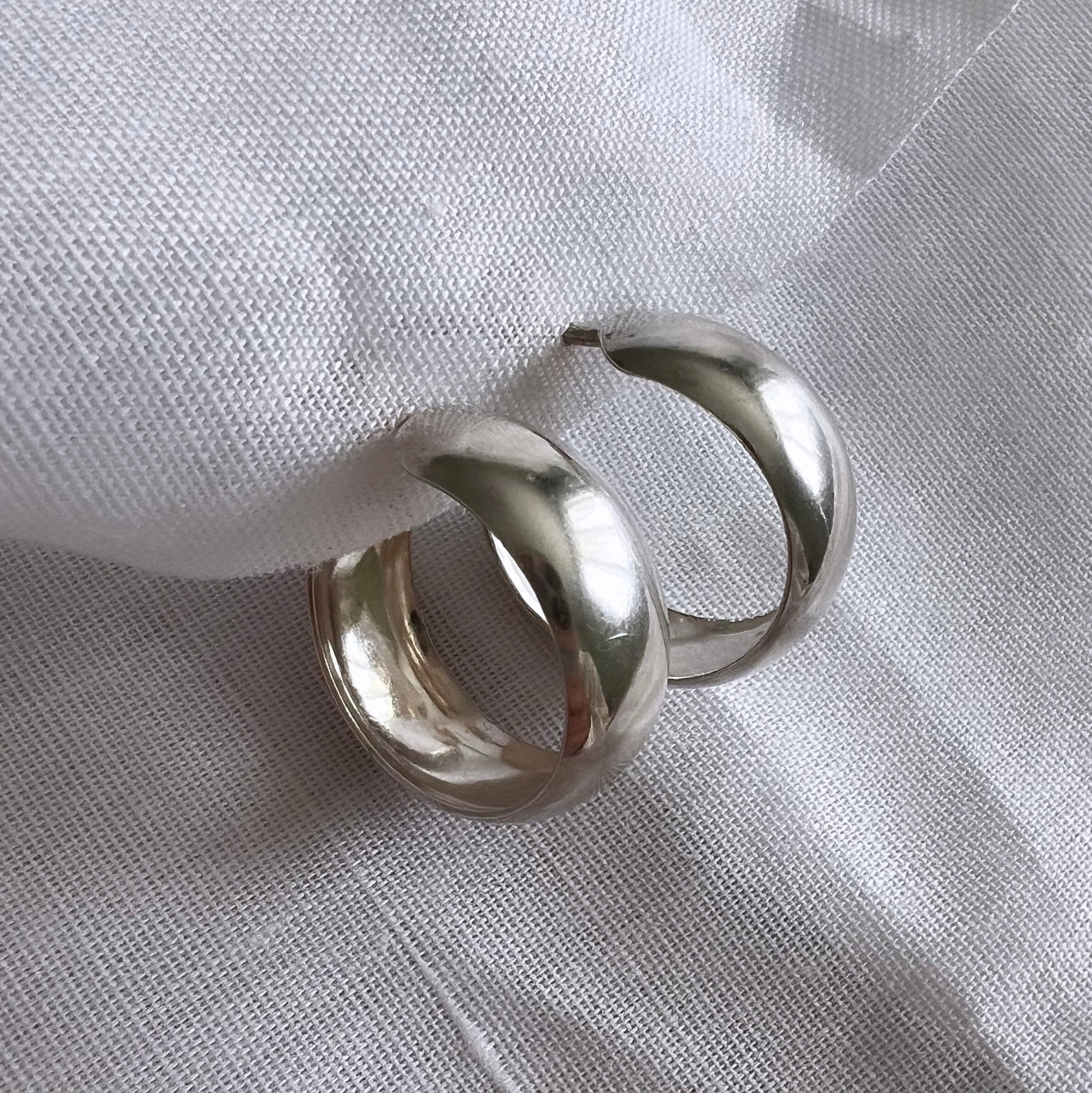 Vintage silver hoops image 6