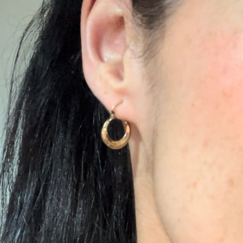 Vintage 9ct gold Creole hoops image 5