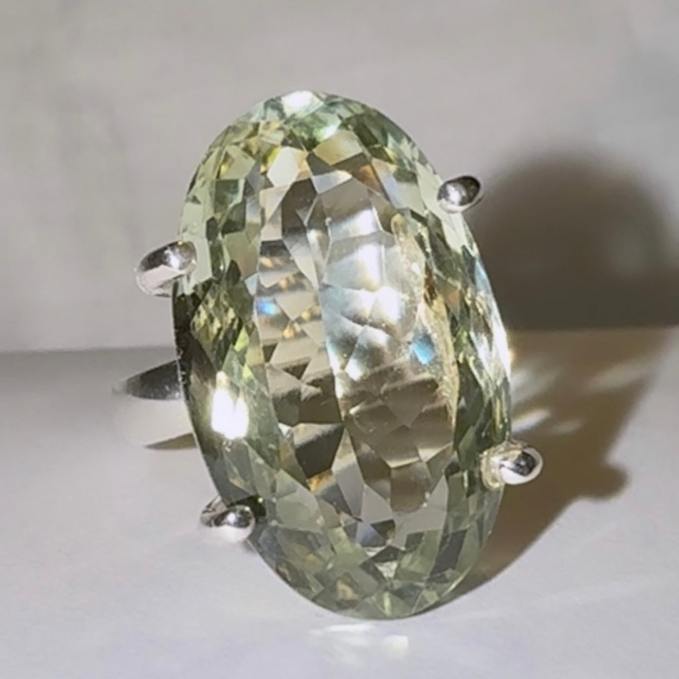 Prasiolite Silver ring image 0